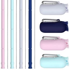 Silicone Collapsible Straw W/ Silicone Case
